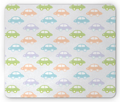 Pastel Cars Pattern Mouse Pad