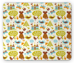 Cats Birds Butterfly Mouse Pad