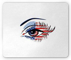 USA Flag Female Eye Mouse Pad