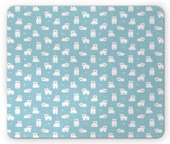 Cartoon Polar Bears Mouse Pad