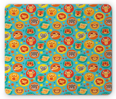 Comic Fun Faces Mouse Pad