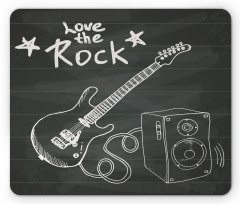 Love Rock Music Sketch Mouse Pad