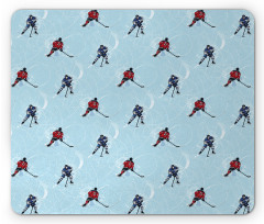 Ice Hockey Pattern Winter Mouse Pad
