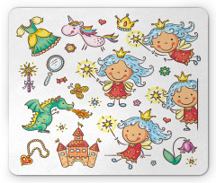 Cartoon Princess Motif Mouse Pad