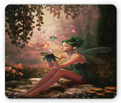 Girl Wings Butterflies Mouse Pad