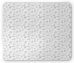 Monochrome Space Design Mouse Pad