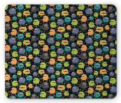 Cartoon Style Beings Mouse Pad