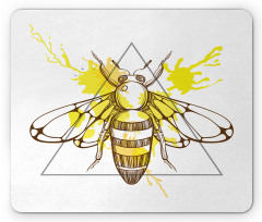 Color Splashed Bee Mouse Pad