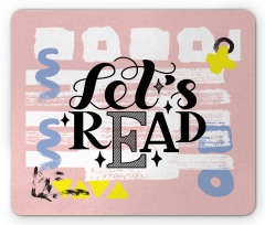 Lets Read Phrase Pastel Mouse Pad