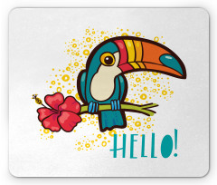 Toucan Bird with Hibiscus Mouse Pad