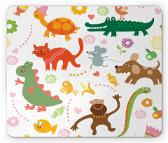 Jolly Cartoon Animals Mouse Pad