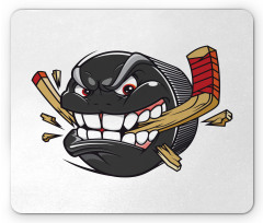 Cartoon Puck Bites Stick Mouse Pad