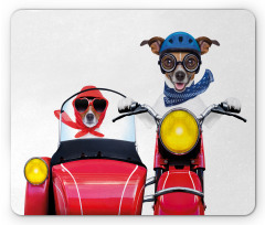 Funny Canine on Bike Mouse Pad