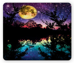 Night Sky Trees Mouse Pad