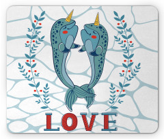 Whales in Love Design Mouse Pad