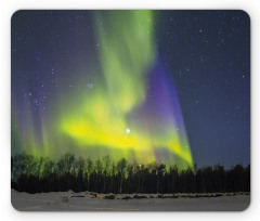 Aurora Borealis Forest Mouse Pad