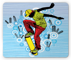 Teenager on Skateboard Mouse Pad