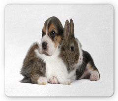 Rabbit Puppy Pet Friends Mouse Pad