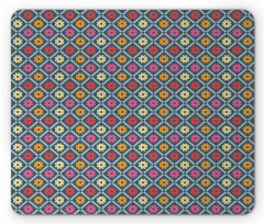 Checkered Floral Retro Mouse Pad