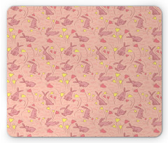 Bunnnies and Flowers Mouse Pad