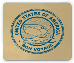 United States Map Plane Mouse Pad