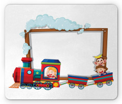 Children on Cartoon Train Mouse Pad