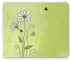 Chamomile Ladybugs Art Mouse Pad