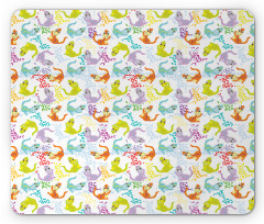 Friendly Cartoon Dragons Mouse Pad