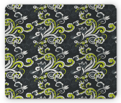 Vintage Foliage Swirls Mouse Pad