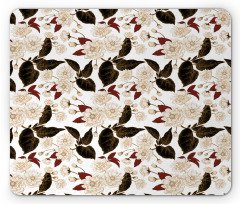 Chinese Plum Pattern Mouse Pad