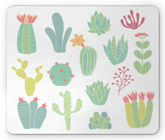 Hand Drawn Style Cacti Mouse Pad