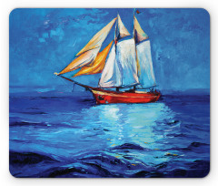 Oil Paint Style Sailship Mouse Pad