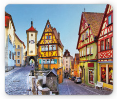 Colorful Street Houses Mouse Pad