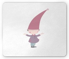 Cartoon Gnome Under Rain Mouse Pad