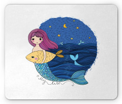 Mermaid Fish Night Sea Mouse Pad