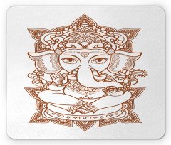 Asian Figure Symbol Boho Mouse Pad