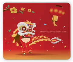 Little Boy Lion Dance Mouse Pad