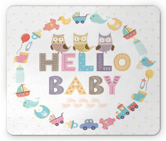 Hello Baby Owls Mouse Pad