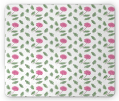 Modern Style Pink Blossoms Mouse Pad