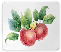 Green Leaves and Fruits Mouse Pad