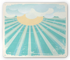 Sun Rays Clouds Mouse Pad