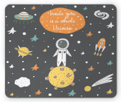 Doodle Astronaut Mouse Pad