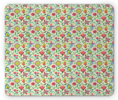 Doodle Blooming Tulips Mouse Pad