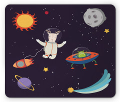 Astronaut Deer in Space Mouse Pad