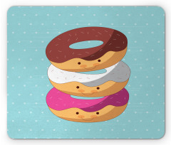 Kawaii Cartoon Donuts Mouse Pad