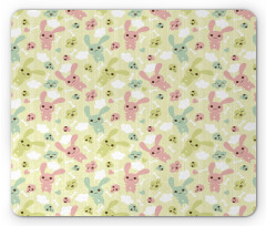 Bunnies Clouds and Bones Mouse Pad