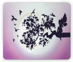 Fantasy Fairy Tree Birds Mouse Pad