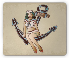 Sailor Pinup Girl Motif Mouse Pad