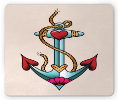 Nautical Rope and Hearts Mouse Pad