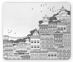 Doodle Style Kathmandu Mouse Pad